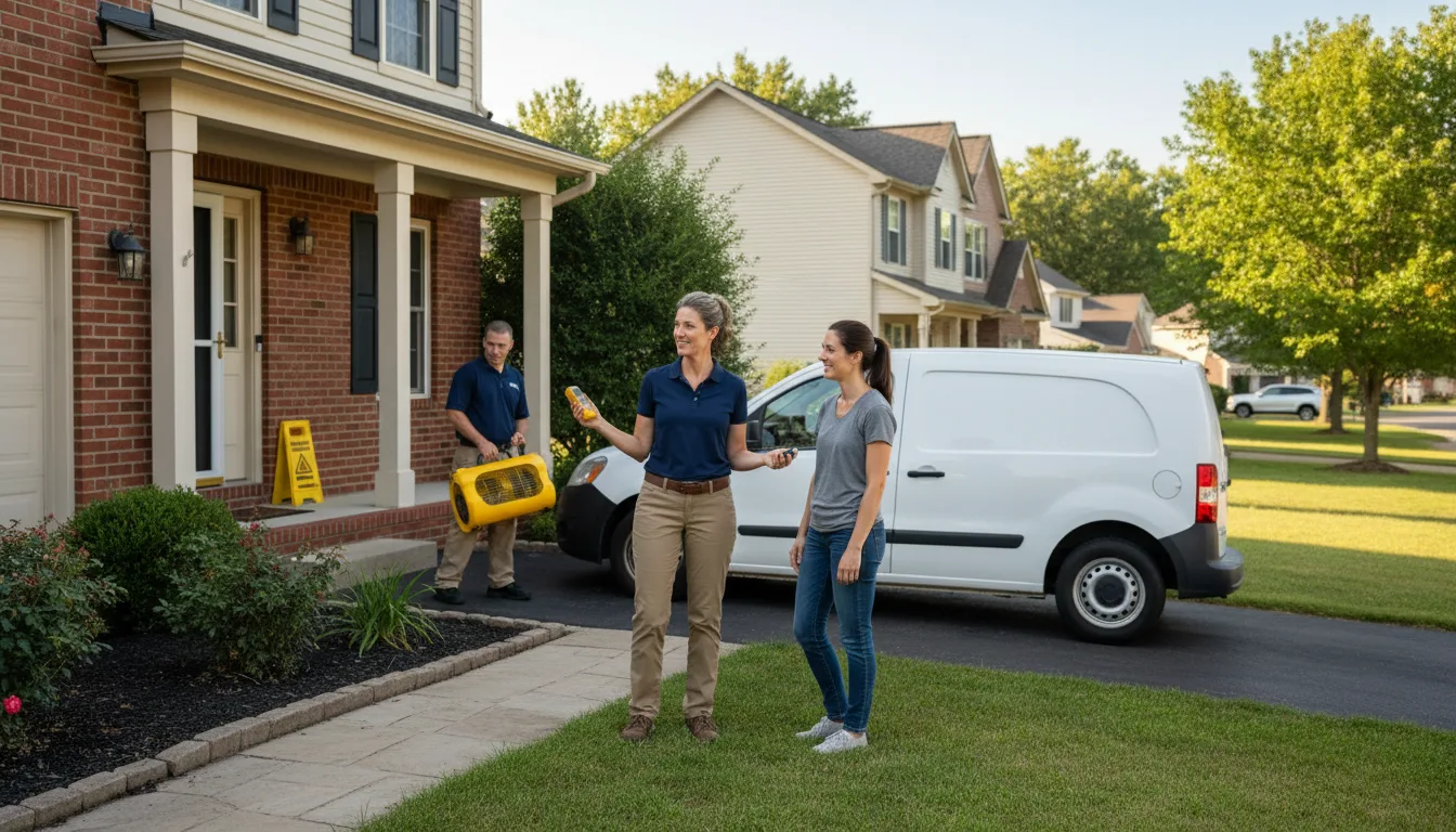 Residential water damage restoration in Roberts, IL